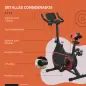 Bicicleta Estática con Volante Inercia 4 kg Resistencia Ajustable Pantalla LED Silencioso Asiento Ajustable Rojo y Negro