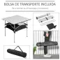 Mesa de Camping Plegable con Almacenaje de Malla y Bolsa de Transporte para Exterior Jardín y Picnic 70x70x69 cm Plata