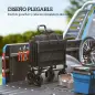 Carrito de Jardín Plegable con Ruedas Grandes Mango Ajustable Puerta Trasera Expandible Carga 100 kg para Campaña Negro