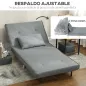 Sillón Cama Individual 3 en 1 Sofá Cama Plegable con Respaldo Ajustable y Cojín para Sala Dormitorio 90x78x79 cm Gris