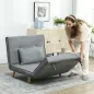 Sillón Cama Individual 3 en 1 Sofá Cama Plegable con Respaldo Ajustable y Cojín para Sala Dormitorio 90x78x79 cm Gris
