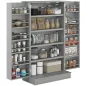 Armario Despensa Cocina con 2 Puertas y 16 Estantes Alacena Moderna con Estantes Ajustables 60x30x104cm Gris