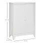 Armario Metálico con 2 Puertas y 2 Baldas Ajustables Mueble Multiusos para Oficina Salón Dormitorio 75x33x110cm Blanco