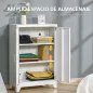 Armario Metálico con 2 Puertas y 2 Baldas Ajustables Mueble Multiusos para Oficina Salón Dormitorio 75x33x110cm Blanco