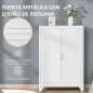 Armario Metálico con 2 Puertas y 2 Baldas Ajustables Mueble Multiusos para Oficina Salón Dormitorio 75x33x110cm Blanco