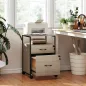 Cajonera de Oficina Cajonera para Escritorio con 2 Cajones y Ruedas para Tamaño Carta A4 44x40x66,5 cm Tono Madera