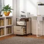 Cajonera de Oficina Cajonera para Escritorio con 2 Cajones y Ruedas para Tamaño Carta A4 44x40x66,5 cm Tono Madera