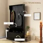 Perchero Zapatero con Banco de Almacenamiento y 5 Ganchos Estilo Moderno 96x34x179,7 cm Negro