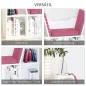 Librería con Asiento Estantería de Libros con 6 Cubos Cojín para Sala de Estar Dormitorio 102x30x61cm Blanco y Rosa