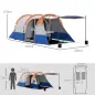 Tienda de Campaña para 2 Personas con 2 Habitaciones y Bolsa de Transporte Impermeable 420x200x150 cm Multicolor Tienda de Campaña para 2 Personas con 2 Habitaciones y Bolsa de Transporte Impermeable 420x200x150 cm Multicolor