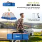 Tienda de Campaña para 3 Personas con 2 Habitaciones y Bolsa de Transporte Impermeable 420x200x150 cm Multicolor