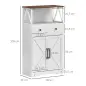 Mueble Auxiliar de Almacenaje con Estantes y Cajones Diseño Clásico para Salón Cocina o Dormitorio 60x31x108 cm Blanco