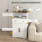Mueble Auxiliar de Almacenaje con Estantes y Cajones Diseño Clásico para Salón Cocina o Dormitorio 60x31x108 cm Blanco