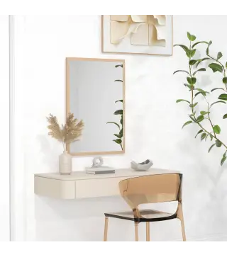 Espejo de Baño 50x70 cm Espejo de Pared Decorativo para Salón Entrada Pasillo Horizontal o Vertical Natural