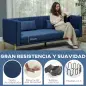 Sofá de 3 Plazas con Tapizado Aterciopelado Estructura Reforzada y Patas Doradas para Salón 194,5x76x76 cm Azul Marino Sofá de 3 Plazas con Tapizado Aterciopelado Estructura Reforzada y Patas Doradas para Salón 194,5x76x76 cm Azul Marino