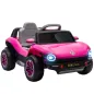 Coche Eléctrico para Niños de +3 Años Volkswagen E-Buggy 12V con Mando a Distancia 2,4 G Ruedas con Suspensión Rosa