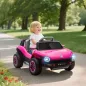 Coche Eléctrico para Niños de +3 Años Volkswagen E-Buggy 12V con Mando a Distancia 2,4 G Ruedas con Suspensión Rosa