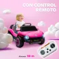 Coche Eléctrico para Niños de +3 Años Volkswagen E-Buggy 12V con Mando a Distancia 2,4 G Ruedas con Suspensión Rosa
