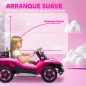 Coche Eléctrico para Niños de +3 Años Volkswagen E-Buggy 12V con Mando a Distancia 2,4 G Ruedas con Suspensión Rosa