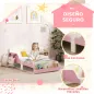 Cama infantil para Niños de +3 Años 70x140 cm de Madera con Almacenaje y Dibujos de Estrellas para Dormitorio Rosa