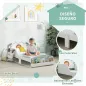 Cama infantil para Niños de +3 Años 70x140 cm de Madera con Almacenaje y Dibujo de León para Dormitorio Verde
