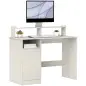 Escritorio con Estantería Moderno Escritorio con Compartimentos Abiertos Soporte para Monitor 108x50x94 cm Crema