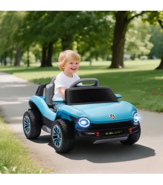 Coche Eléctrico para Niños de +3 Años Volkswagen E-Buggy 12V con Mando a Distancia 2,4 G Ruedas con Suspensión Azul