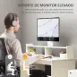 Escritorio con Estantería Moderno Escritorio con Compartimentos Abiertos Soporte para Monitor 108x50x94 cm Crema