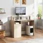 Escritorio con Estantería Moderno Escritorio con Compartimentos Abiertos Soporte para Monitor 108x50x94 cm Natural