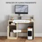 Escritorio con Estantería Moderno Escritorio con Compartimentos Abiertos Soporte para Monitor 108x50x94 cm Natural