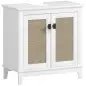 Mueble para Debajo del Lavabo con 2 Puertas 2 Estantes y Sistema Antivuelco para Cuarto Baño 60x30x60 cm Blanco