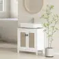 Mueble para Debajo del Lavabo con 2 Puertas 2 Estantes y Sistema Antivuelco para Cuarto Baño 60x30x60 cm Blanco
