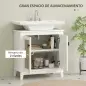 Mueble para Debajo del Lavabo con 2 Puertas 2 Estantes y Sistema Antivuelco para Cuarto Baño 60x30x60 cm Blanco