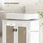 Mueble para Debajo del Lavabo con 2 Puertas 2 Estantes y Sistema Antivuelco para Cuarto Baño 60x30x60 cm Blanco