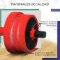 Kit de Gimnasio 4 en 1 con Barra de Pesas Mancuernas Kettlebell para Entrenamiento de Fuerza en Casa Color Rojo y Negro
