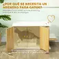 Mueble Arenero para Gatos con Centro de Juegos Cojín Pelota Puerta Lateral y Patas Antideslizantes 94x48x50,5cm Blanco