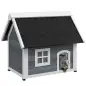 Casa para Gatos de Madera con Techo Asfáltico Abatible 3 Puertas Ventana para Exterior 77x57,5x68 cm Gris y Negro Casa para Gatos de Madera con Techo Asfáltico Abatible 3 Puertas Ventana para Exterior 77x57,5x68 cm Gris y Negro