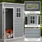 Caseta de Jardín Exterior 151x92x193 cm con Suelo Puerta Corredera y Techo Inclinado para Almacenar Herramientas Gris Caseta de Jardín Exterior 151x92x193 cm con Suelo Puerta Corredera y Techo Inclinado para Almacenar Herramientas Gris