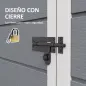 Caseta de Jardín Exterior 151x92x193 cm con Suelo Puerta Corredera y Techo Inclinado para Almacenar Herramientas Gris Caseta de Jardín Exterior 151x92x193 cm con Suelo Puerta Corredera y Techo Inclinado para Almacenar Herramientas Gris