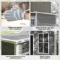 Caseta de Jardín Exterior 151x92x193 cm con Suelo Puerta Corredera y Techo Inclinado para Almacenar Herramientas Gris Caseta de Jardín Exterior 151x92x193 cm con Suelo Puerta Corredera y Techo Inclinado para Almacenar Herramientas Gris