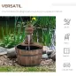 Fuente de Jardín de Madera en Cascada con Bomba Eléctrica y Salida de Agua Ajustable 27x27x37 cm Natural