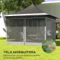 Carpa Plegable 3,5x3,5x3 m con Mosquitera Altura Ajustable y Protección UPF50+ con Bolsa de Transporte Gris Oscuro