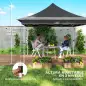 Carpa Plegable 3,5x3,5x3 m con Mosquitera Altura Ajustable y Protección UPF50+ con Bolsa de Transporte Gris Oscuro