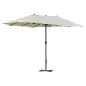 Sombrilla Doble para Jardín 455x265x238 cm Parasol Grande con Manivela Manual Resistente al Agua Protección Solar Crema