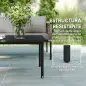 Conjunto de Muebles de Jardín 4 Piezas con Sofá Sillones Mesa de Centro y Cojines Natural y Gris