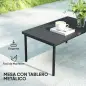 Conjunto de Muebles de Jardín 4 Piezas con Sofá Sillones Mesa de Centro y Cojines Natural y Gris