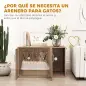 Mueble Arenero para Gatos 3 en 1 con Puertas Estera para Rascar y Compartimento 80x48x50,5 cm Marrón