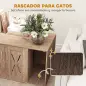 Mueble Arenero para Gatos 3 en 1 con Puertas Estera para Rascar y Compartimento 80x48x50,5 cm Marrón