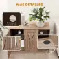 Mueble Arenero para Gatos 3 en 1 con Puertas Estera para Rascar y Compartimento 80x48x50,5 cm Marrón
