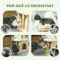 Árbol para Gatos Altura 66 cm Torre para Gatos con Cama Cueva Plataforma Bola Colgante y Poste de Yute Beige